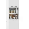 COSTWAY Regale & Schränke<190 cm hoher Küchenschrank Vorratsschrank in Weiß