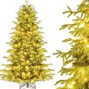 COSTWAY Künstliche Weihnachtsbäume<180 cm Künstlicher Weihnachtsbaum mit Beleuchtung in Grün