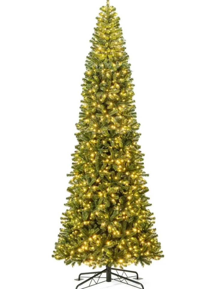 COSTWAY Künstliche Weihnachtsbäume<360 cm Künstlicher Weihnachtsbaum mit Beleuchtung in Grün