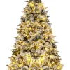 COSTWAY Künstliche Weihnachtsbäume<210 cm Künstlicher Weihnachtsbaum mit Schnee und Beleuchtung in Grün