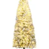 COSTWAY Künstliche Weihnachtsbäume<150 cm Künstlicher Weihnachtsbaum mit Beleuchtung und Schnee in Weiß
