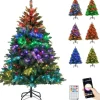 COSTWAY Künstliche Weihnachtsbäume<150 cm Künstlicher Weihnachtsbaum mit Beleuchtung in Grün