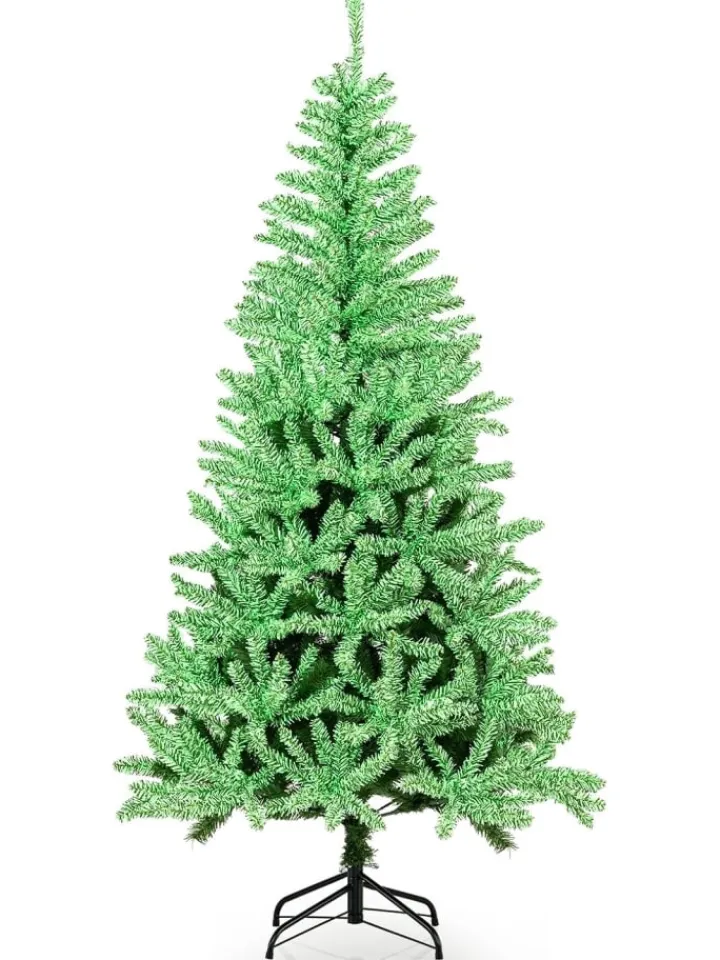 COSTWAY Künstliche Weihnachtsbäume<180 cm Künstlicher Weihnachtsbaum im Dunkeln Leuchtend in Grün