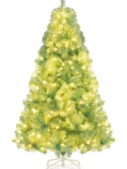 COSTWAY Künstliche Weihnachtsbäume<180 cm Künstlicher Weihnachtsbaum mit Beleuchtung in Bunt