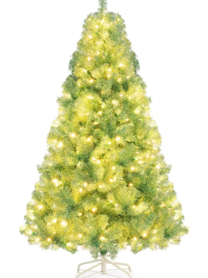 COSTWAY Künstliche Weihnachtsbäume<180 cm Künstlicher Weihnachtsbaum mit Beleuchtung in Bunt
