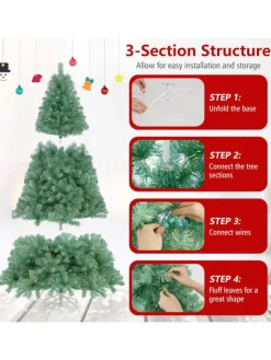 COSTWAY Künstliche Weihnachtsbäume<180 cm Künstlicher Weihnachtsbaum mit Beleuchtung in Bunt