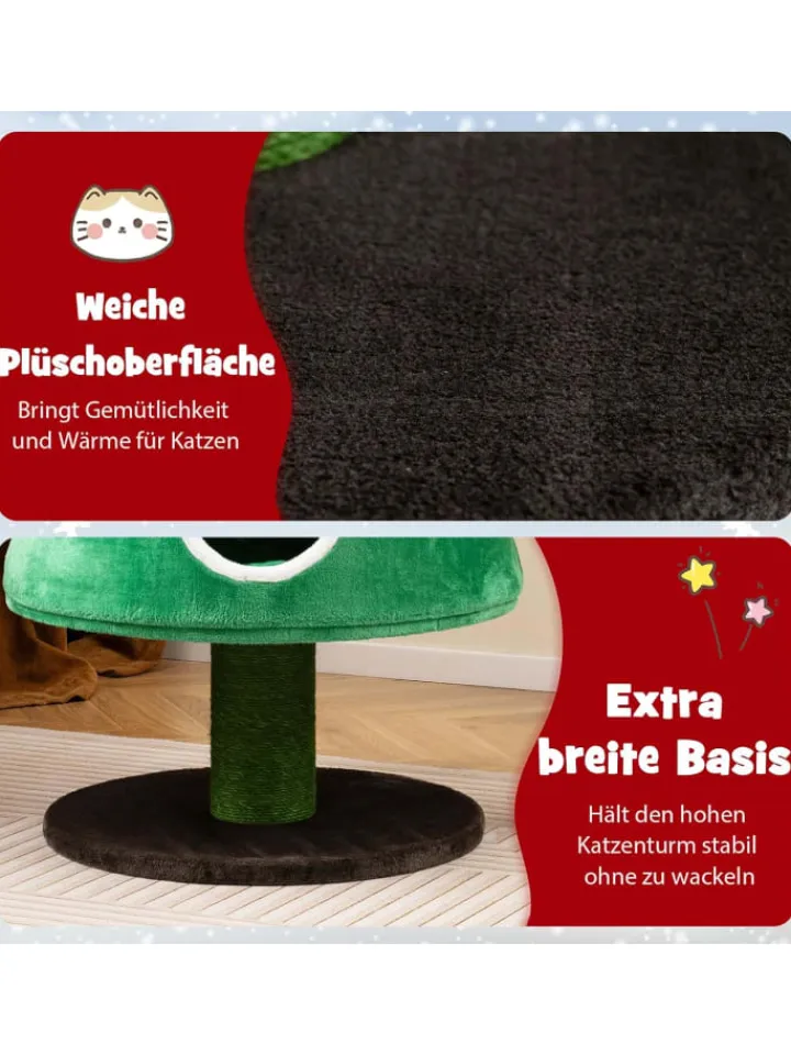 COSTWAY Katzen<153 cm Kratzbaum für Weihnachten Katzenbaum in Grün