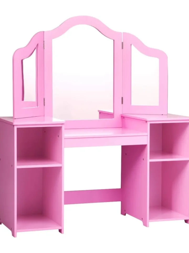 COSTWAY Möbel-Sets<2 in 1 Schminktisch in Rosa