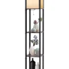 COSTWAY Stehleuchten<2 in 1 Standleuchte Regal 160cm in Schwarz