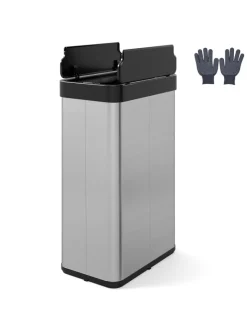 COSTWAY Mülleimer<60 L Mülleimer Küche Edelstahl in Silber