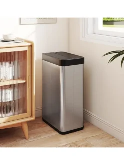 COSTWAY Mülleimer<60 L Mülleimer Küche Edelstahl in Silber