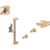 COSTWAY Katzen<5 PCS Kletterwand Katzen in Hellbraun