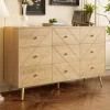 ABRIHOME Regale & Schränke<9 Schubladen Kommode mit Eisenbeinen und Eleganten Geometrischen Mustern