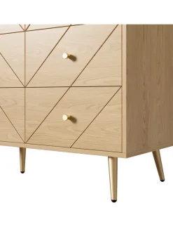 ABRIHOME Regale & Schränke<9 Schubladen Kommode mit Eisenbeinen und Eleganten Geometrischen Mustern