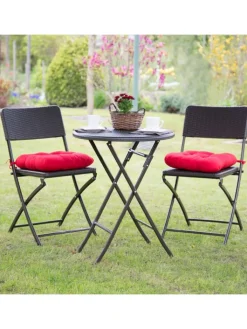 relaxdays Möbel-Sets<3 tlg. Gartenmöbel Set in Braun