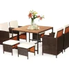 COSTWAY Gartenmöbel<9 tlg. Polyrattan Set Rattanmöbel in Beige