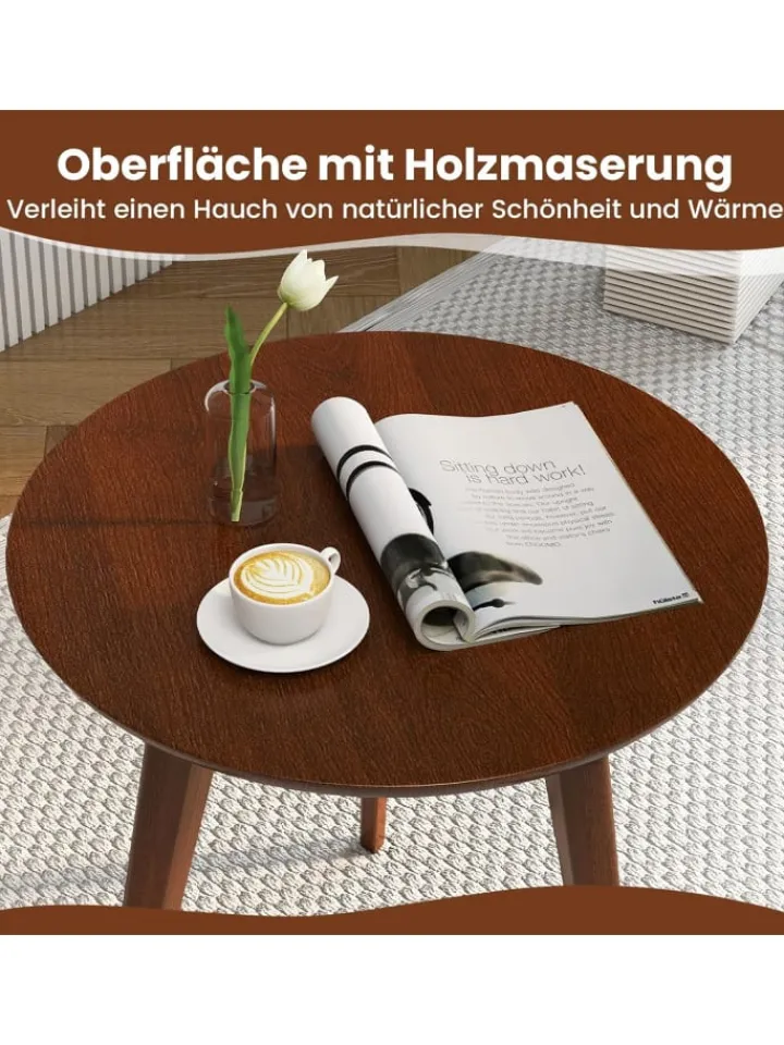 COSTWAY Möbel-Sets<3 tlg. Sessel mit Beistelltisch in Beige