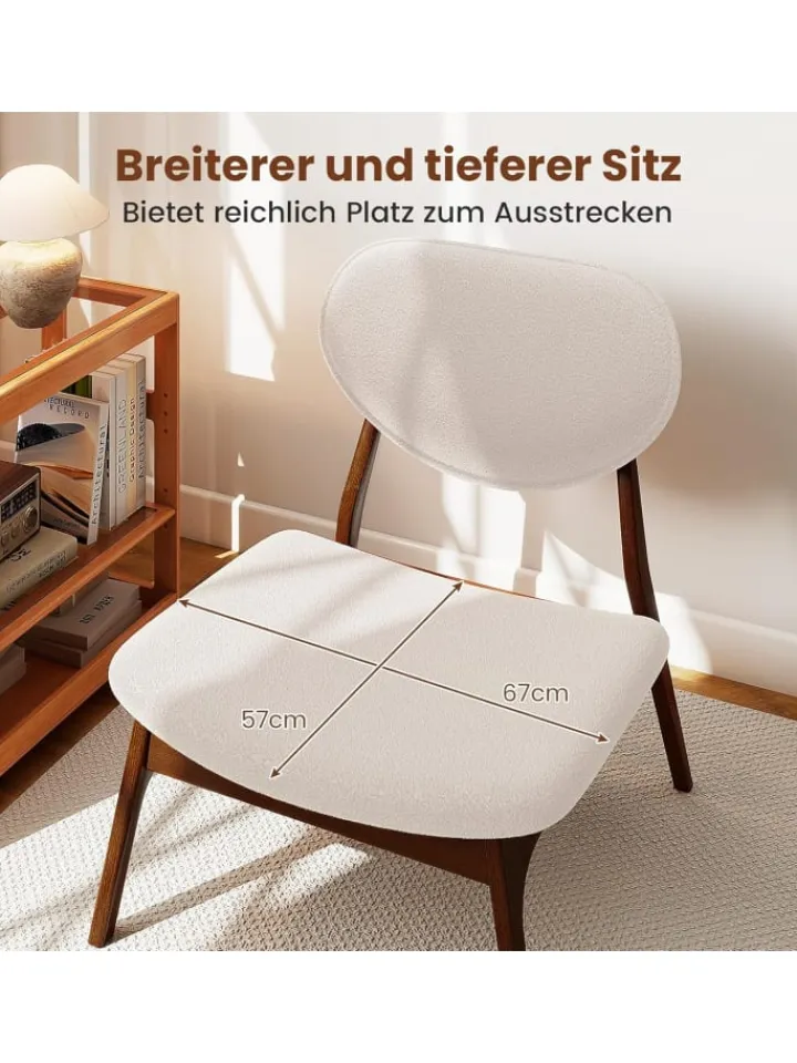 COSTWAY Möbel-Sets<3 tlg. Sessel mit Beistelltisch in Beige