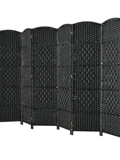 COSTWAY Paravents<6 tlg. Trennwand Raumteiler 273 x 180 cm in Schwarz