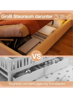 ABRIHOME Betten & Matratzen<90 x 200 cm Einzelbetten Polsterbett mit LED, Verstellbares Kopfteil, Weiß