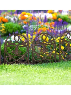 relaxdays Gartendekoration<10 x Beetzaun in Dunkelbraun - (B)17,5 x (H)32,5 cm