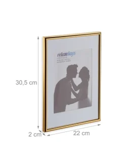 relaxdays Foto & Video<4 x Bilderrahmen "A4" in Gold