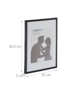 relaxdays Foto & Video<10 x Bilderrahmen "A4" in Schwarz