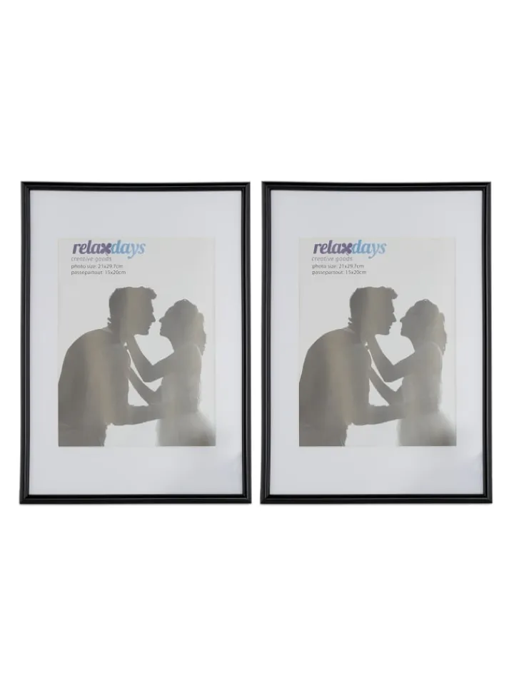 relaxdays Foto & Video<4 x Bilderrahmen "A4" in Schwarz