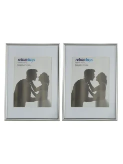 relaxdays Foto & Video<24 x Bilderrahmen "A4" in Silber
