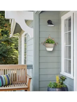 relaxdays Gartendekoration<3 x Blumenhalter in Gold-Grau - Ø 13,5 cm