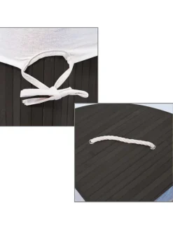 relaxdays Wäschekörbe & -Ständer<2 x Eckwäschekorb in Schwarz - (B)49,5 x (H)65 x (T)37 cm