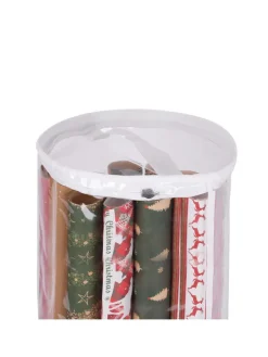 relaxdays Aufbewahren & Servieren<2 x Geschenkpapier Aufbewahrung in Transparent - (H)79 x Ø 22 cm