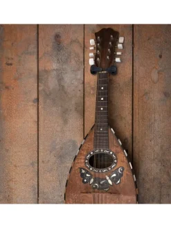 relaxdays Weitere Haushaltshelfer<2 x Gitarrenhalter in Schwarz/ Natur