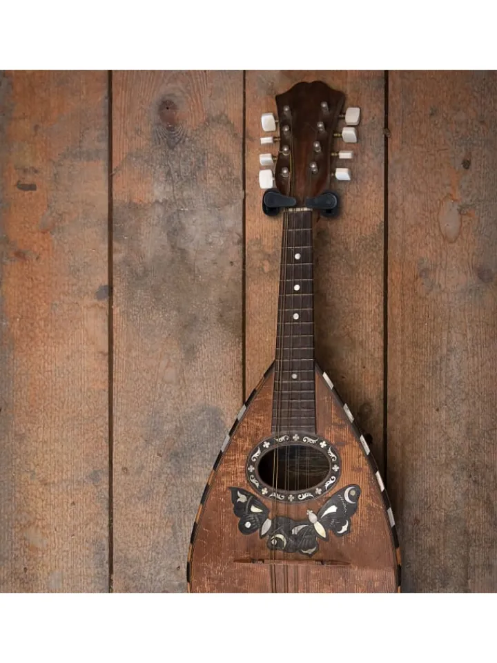 relaxdays Weitere Haushaltshelfer<2 x Gitarrenhalter in Schwarz/ Natur