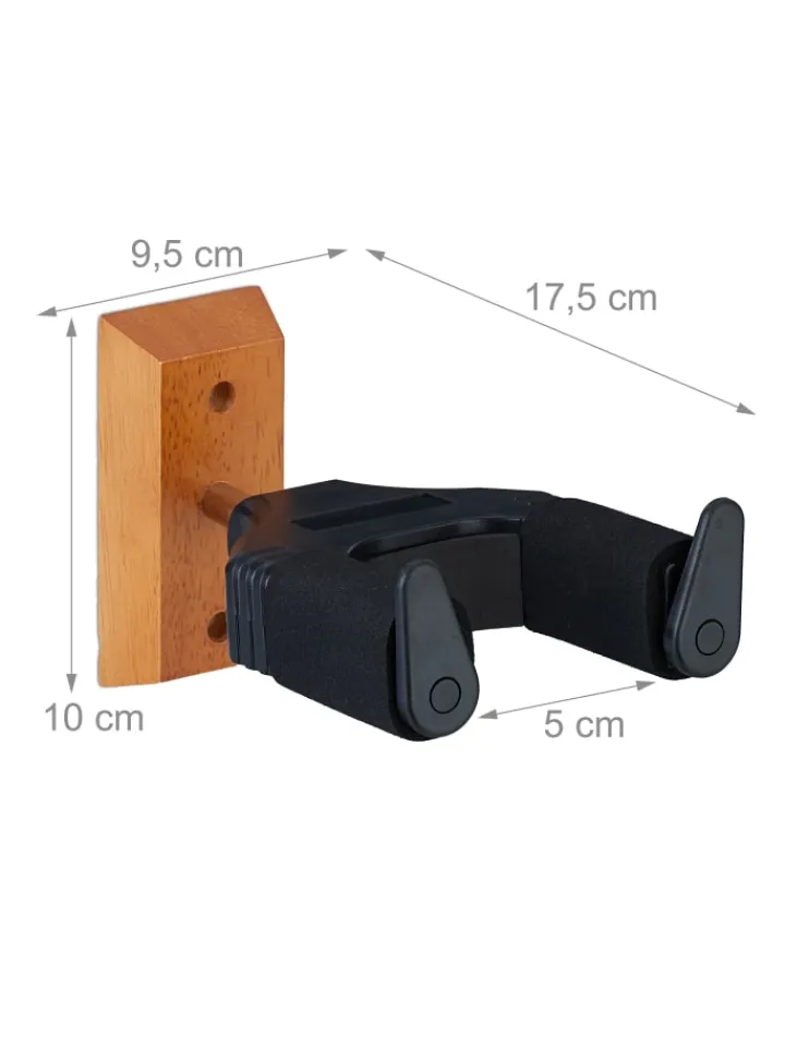 relaxdays Weitere Haushaltshelfer<2 x Gitarrenhalter in Schwarz/ Natur