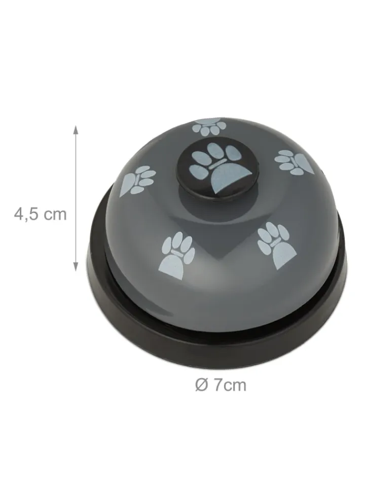 relaxdays Hunde<4 x Haustier Trainingsglocke in Bunt - (H)4,5 x Ø 7 cm