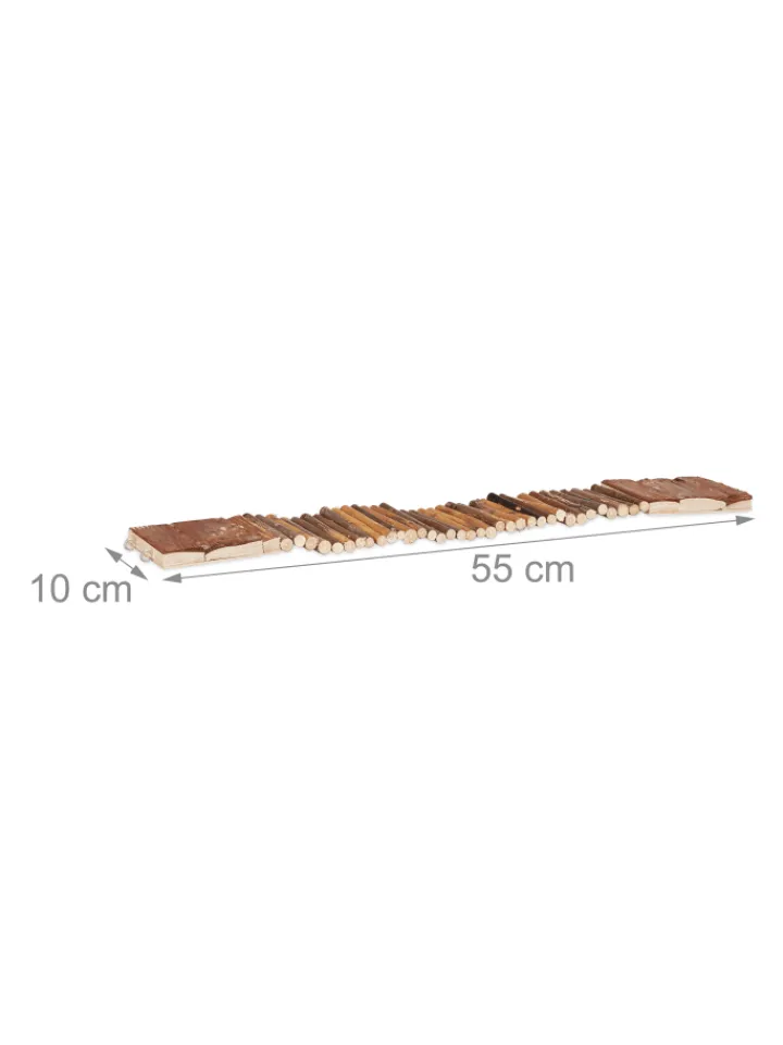 relaxdays Vögel<3 x Hängebrücke Nager in Natur - (B)55 x (H)1,5 x (T)10 cm