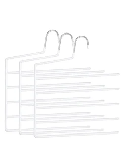 relaxdays Weitere Haushaltshelfer<3 x Mehrfachbügel in Weiß - (B)32 x (H)35 cm