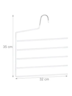 relaxdays Weitere Haushaltshelfer<3 x Mehrfachbügel in Weiß - (B)32 x (H)35 cm