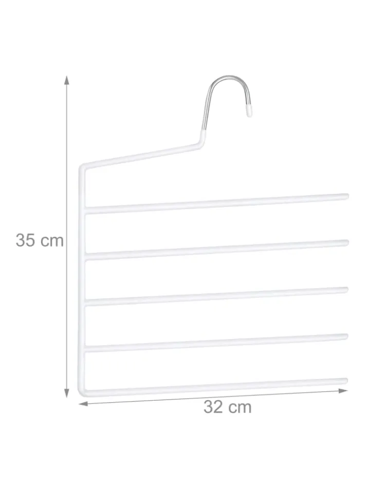 relaxdays Weitere Haushaltshelfer<3 x Mehrfachbügel in Weiß - (B)32 x (H)35 cm