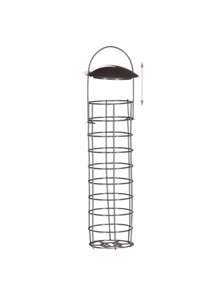 relaxdays Vögel<2 x Meisenknödelhalter in Grau - (H)31 x Ø 8,5 cm