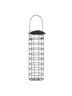 relaxdays Vögel<10 x Meisenknödelhalter in Grau - (H)31 x Ø 8,5 cm