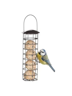 relaxdays Vögel<10 x Meisenknödelhalter in Grau - (H)31 x Ø 8,5 cm