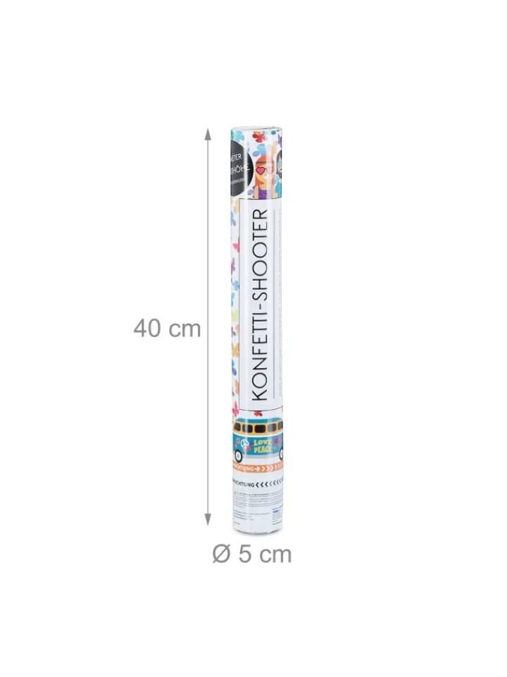 relaxdays Partyzubehör & -Dekoration<10 x Party Popper in Bunt - 40 cm