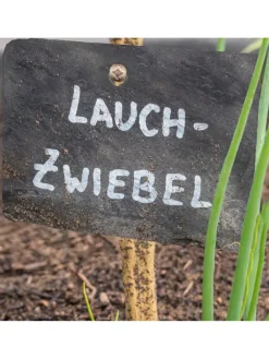 relaxdays Gartendekoration<10 x Pflanzenschilder "Schiefer" in Anthrazit