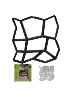 relaxdays Gartendekoration<4 x Pflasterform 9 Kammern in Schwarz - (B)35 x (T)35 cm
