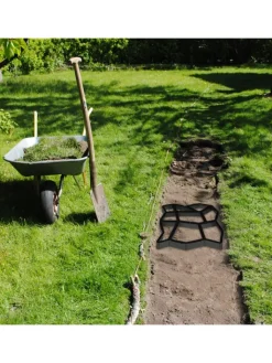 relaxdays Gartendekoration<4 x Pflasterform 9 Kammern in Schwarz - (B)35 x (T)35 cm