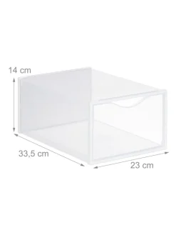 relaxdays Weitere Haushaltshelfer<12 x Schuhboxen in Transparent/ Weiß