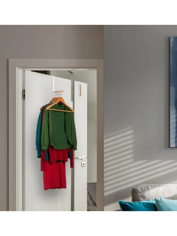 relaxdays Weitere Haushaltshelfer<2 x Türgarderobe "klappbar" in Weiß