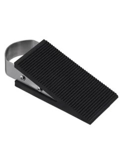 relaxdays Tür- & Zugluftstopper<4 x Türkeil in Schwarz/ Silber